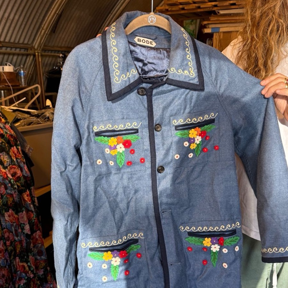 Bode Blue Embroidered Men Jacket